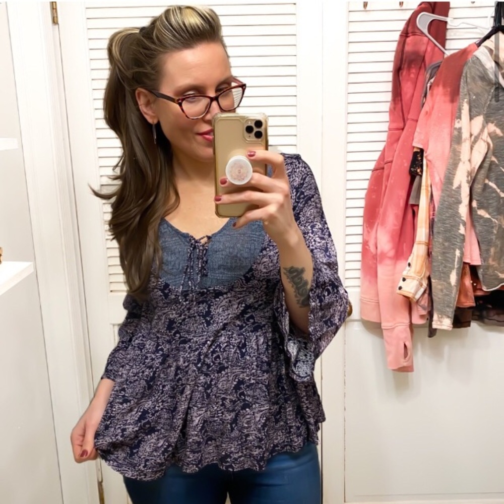 Anthro Akemi + Kin flowy boho blouse S